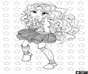 Moxie Girlz among the stars coloring page
