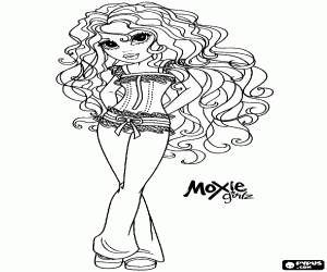 A Moxie Girlz dressed casual coloring page