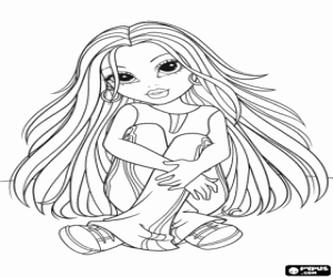 Moxie Girlz sitting on the floor coloring page