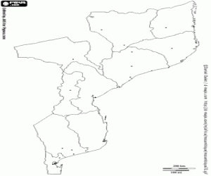 Mozambique map coloring page