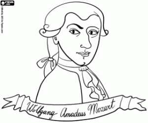 The Mozart bust coloring page