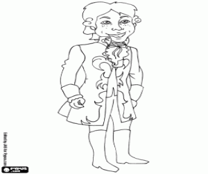 Mozart,young and prodigious musician coloring page