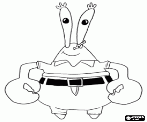 Mr. Crab, the restaurant owner coloring page