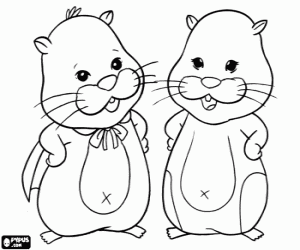 Mr. Squiggles and other Zhu Zhu Pet coloring page