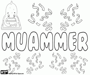 Muammer, male Turkish name coloring page