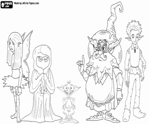 MuddleEarth characters coloring page