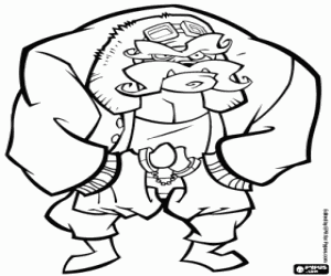 Muggshot, enemy of Sly Cooper coloring page