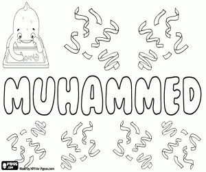 Muhammed, boy's name coloring page
