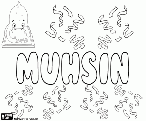 Muhsin, variant of Muhsen coloring page