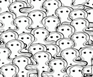 Multitude of gingerbread men coloring page