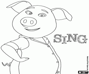 The mum pig Rosita coloring page