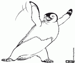 Mumble, a teenage Penguin coloring page