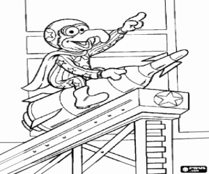 Muppet Gonzo, the human cannonball coloring page