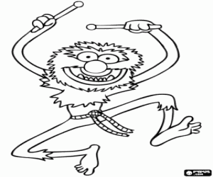 The Muppets drummer, Animal coloring page