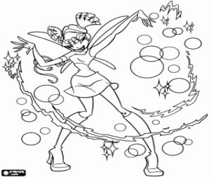 Musa, the music fairy, Winx Club coloring page