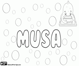 Musa, name of Arabic origin coloring page