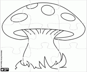 Mushroom puzzle coloring page