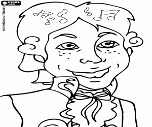 The music in Mozart's head coloring page