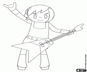 Musician playing the bass coloring page