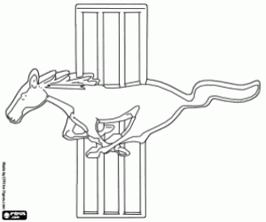 Mustang emblem coloring page