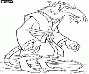 The mutant rat Master Splinter coloring page
