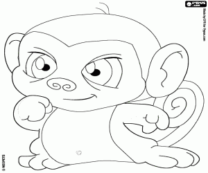 Mynci, a monkey Neopet coloring page