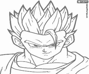 Mystic Gohan's face coloring page