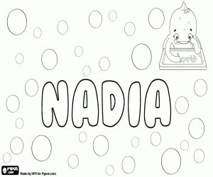 Nadia, name with various origins coloring page