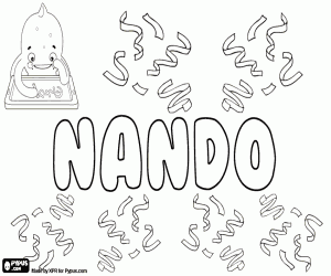 Nando, masculine first name coloring page