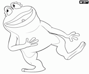 Nanette, the garden frog coloring page
