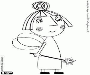Nanny Plum and the magic wand coloring page
