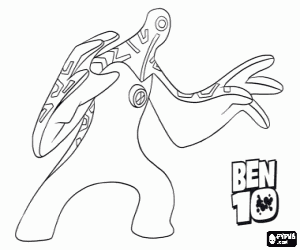 The nanotechnological alien of Ben10 coloring page