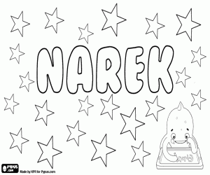 Narek, Armenian name for boy coloring page