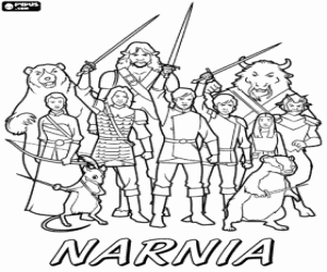 Narnia army with weapons ready coloring page