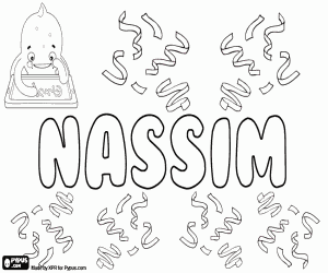 Nassim, name of Arabic origin coloring page