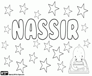 Nassir, name for boy coloring page