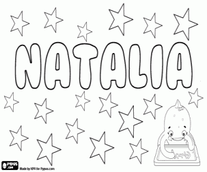 Natalia, name for girl coloring page