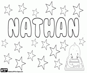 Nathan, Hebrew name coloring page