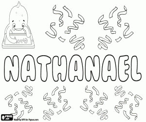 Nathanael, name for boy coloring page