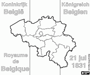 The national day of Belgium coloring page