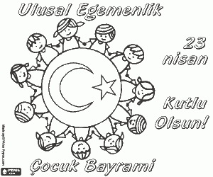 A national holiday in Turkey coloring page