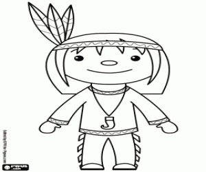 Native man from USA coloring page