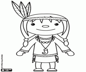 Native woman from USA coloring page