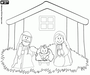 Nativity of Jesus coloring page