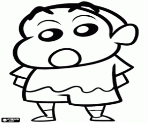 A very naughty little boy Shin-Chan coloring page