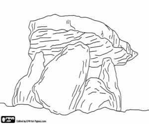 A Neolithic dolmen coloring page
