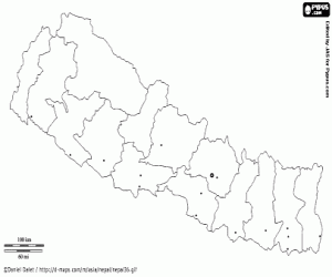 Nepal map coloring page