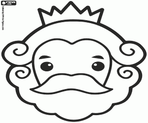 Neptune mask, Poseidon mask coloring page