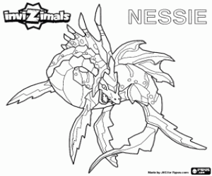 Nessie, the Invizimal lake's monster coloring page
