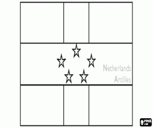 Netherlands Antilles flag coloring page